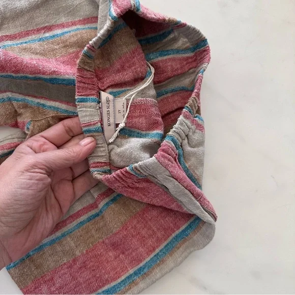 NWT Konges Sløjd Venice linen-blend shirt and shorts set in  Stan Stripe Sz 2yr - Picture 7 of 9